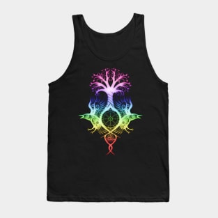 Ygdrassil with Huginn & Muninn [Rainbow] Tank Top